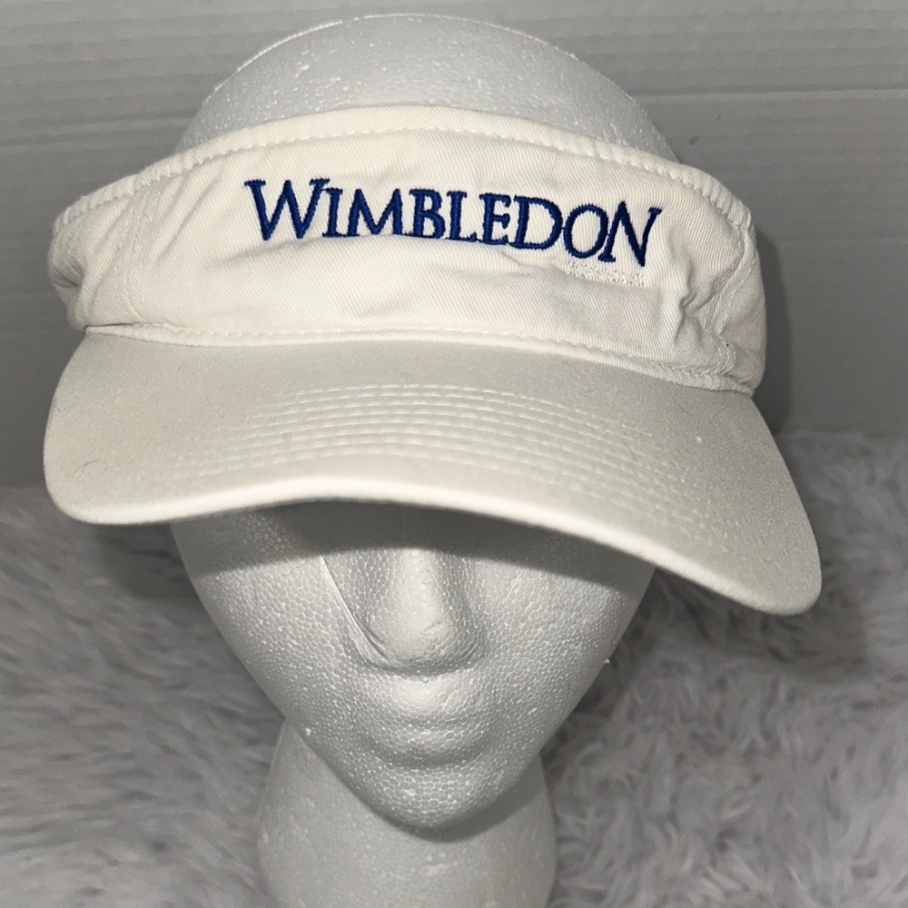 Wimbledon Tennis Visor White Cotton Adjustable Hat Headmaster Inc Vintage